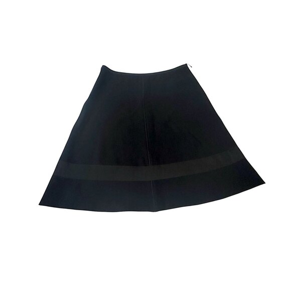 Prada Black Wool A-Line Skirt IT 46 / US 10 Ribbon Bow Trim Made in Italy - Picture 10 of 13